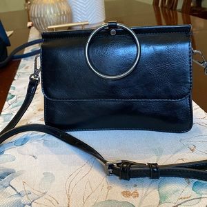 Black, all leather, Joy Susan crossbody